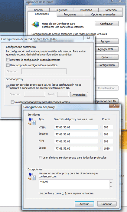 image of setting up a uk proxy for internet explorer